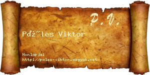 Páles Viktor névjegykártya